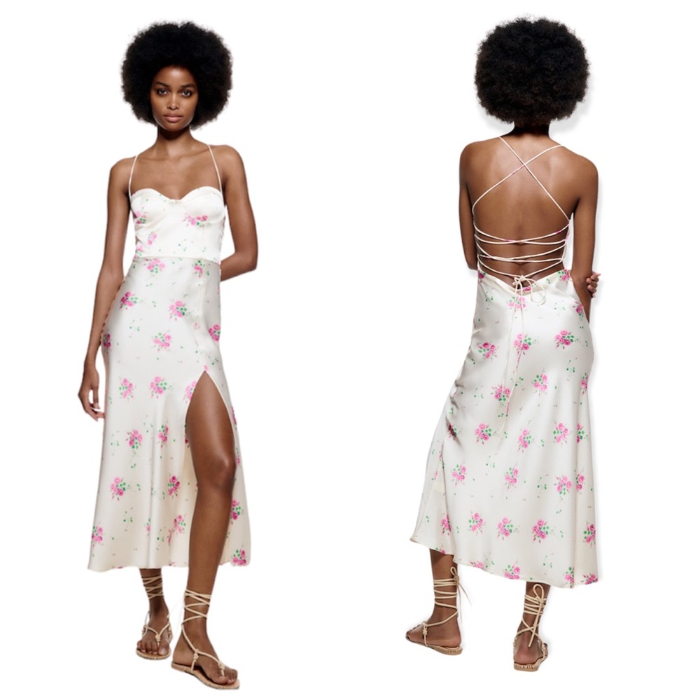 Zara Floral Maxi Slip Dress